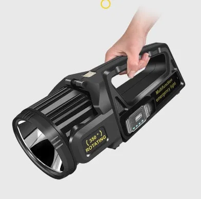100000Lumens P70 Solar USB Charging 350¡ã Rotating 2 in 1 Flashlight Spotlight Handheld 9 Modes Outdoor Waterproof Emergency Work Lamp Lantern Bright Searchlight
