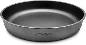 1000ML/1500ML Lightweight Titanium Frying Pan Dinner Fruit Plate Pan Food Container for Outdoor Camping Hiking Backpacking Picnic BBQ
