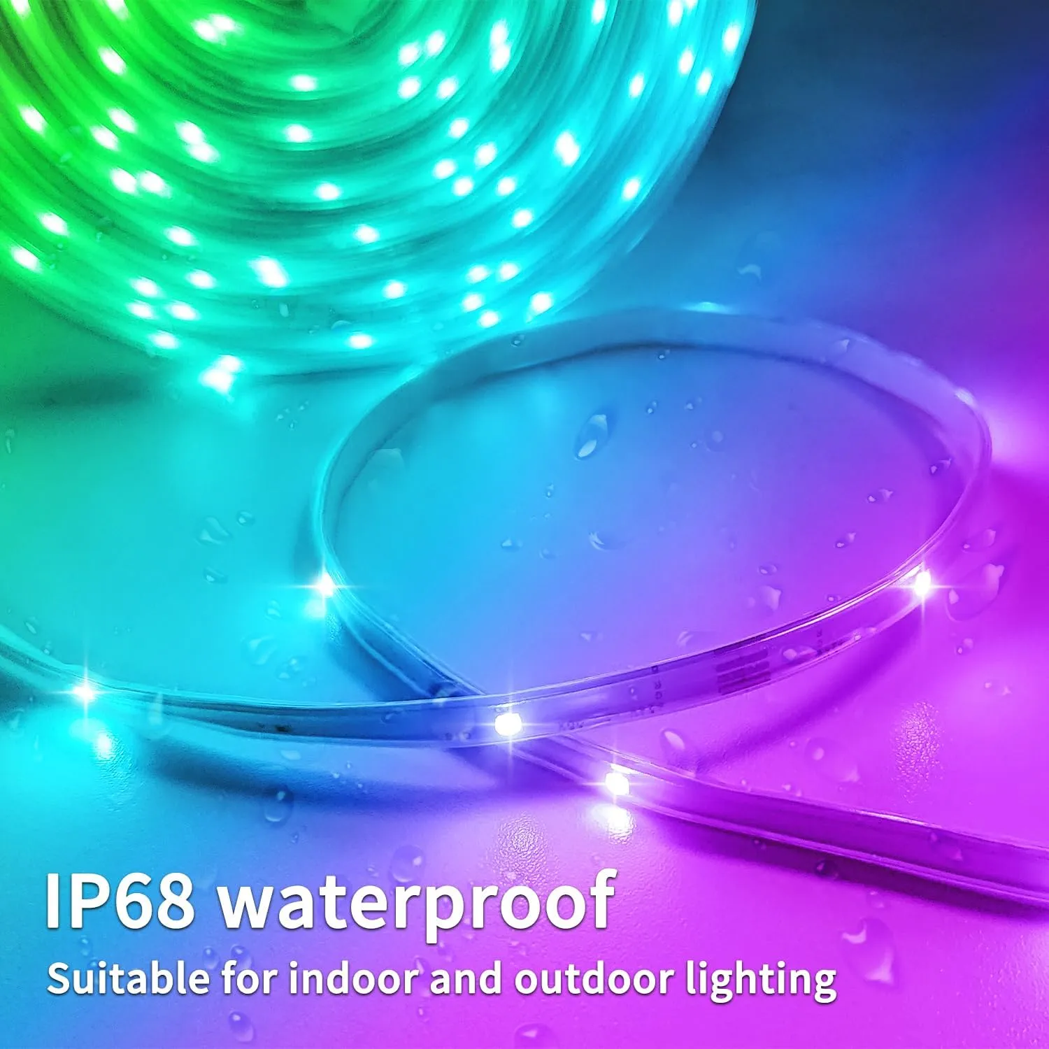 100ft Outdoor LED Strip Lights Waterproof,IP68 Waterproof LED Light Strips with Remote,App Control Music Sync RGB Outdoor LED Rope Lights,LED Lights for Bedroom,Roof,Pool,Deck,Balcony