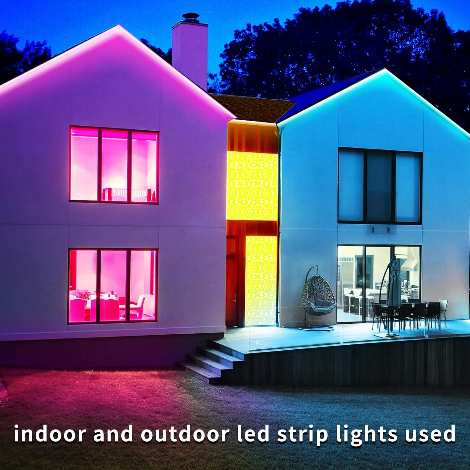 100ft Outdoor LED Strip Lights Waterproof,IP68 Waterproof LED Light Strips with Remote,App Control Music Sync RGB Outdoor LED Rope Lights,LED Lights for Bedroom,Roof,Pool,Deck,Balcony