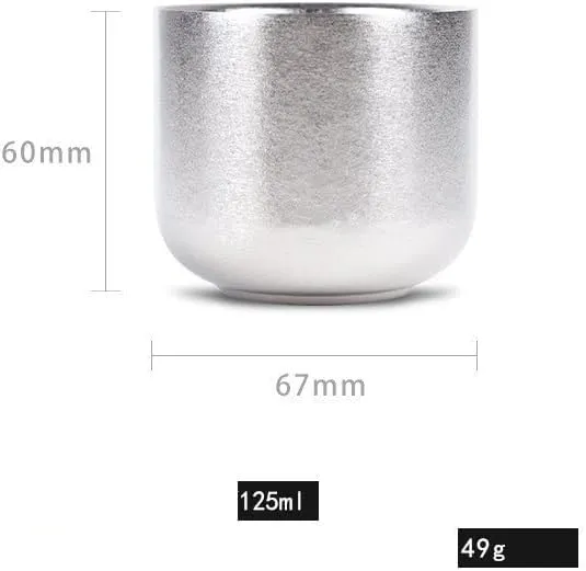125ML Pure Titanium Tea Cup Outdoor Household Portable Coffee Cup 1PC(125ML B)