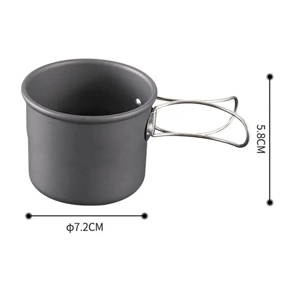 150mL Titanium Camping Coffee Cup - Folding Handle Outdoor Tableware
