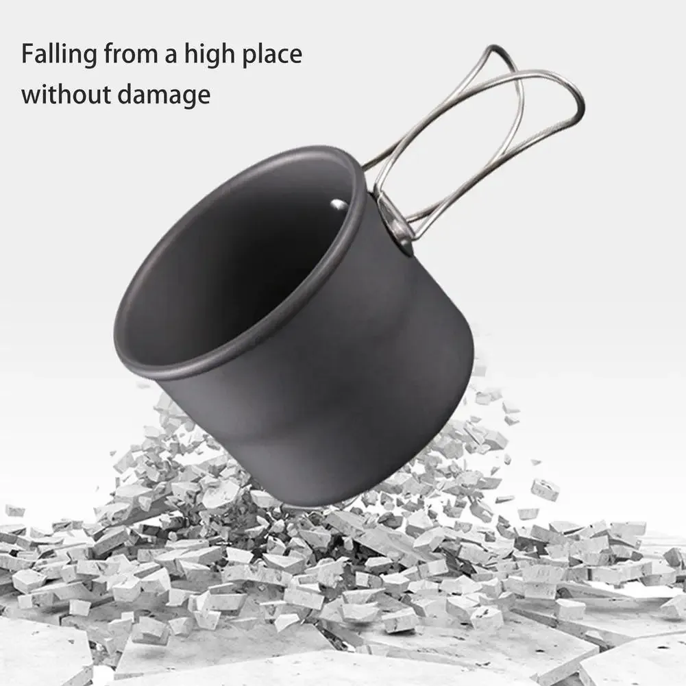 150mL Titanium Camping Coffee Cup - Folding Handle Outdoor Tableware