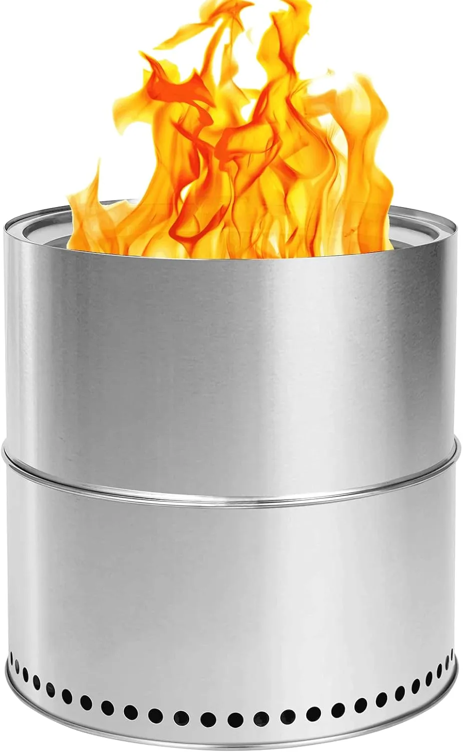 16" Smokeless Outdoor Fire Pit Stove Wood Campfire Grill for Outside Stainless Steel