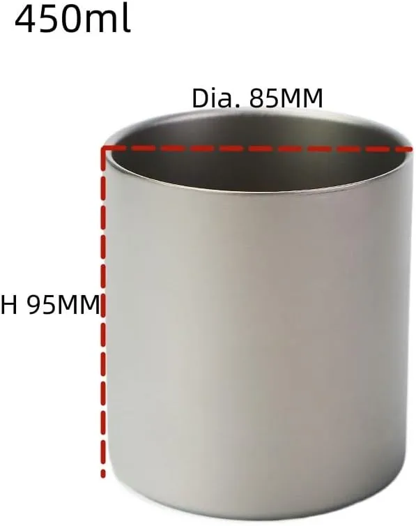 1PC Outdoor Pure Titanium Water Cup Lightweight Portable Mug(450ml A)