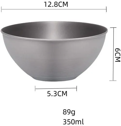 1PC Pure Titanium Double-Layer Bowl, Lightweight Portable Tableware Suitable for Home Or Outdoor Camping(B L)