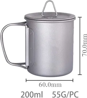 1pc pure titanium folding water cup 200ML outdoor camping portable coffee cup