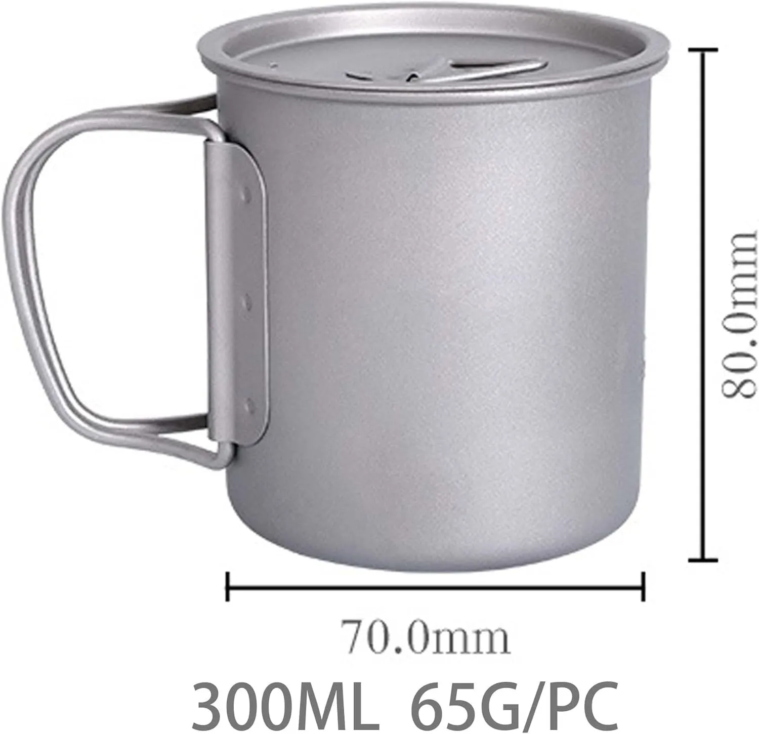 1pc pure titanium folding water cup outdoor camping portable coffee cup(300ml)