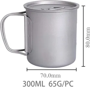 1pc pure titanium folding water cup outdoor camping portable coffee cup(300ml)