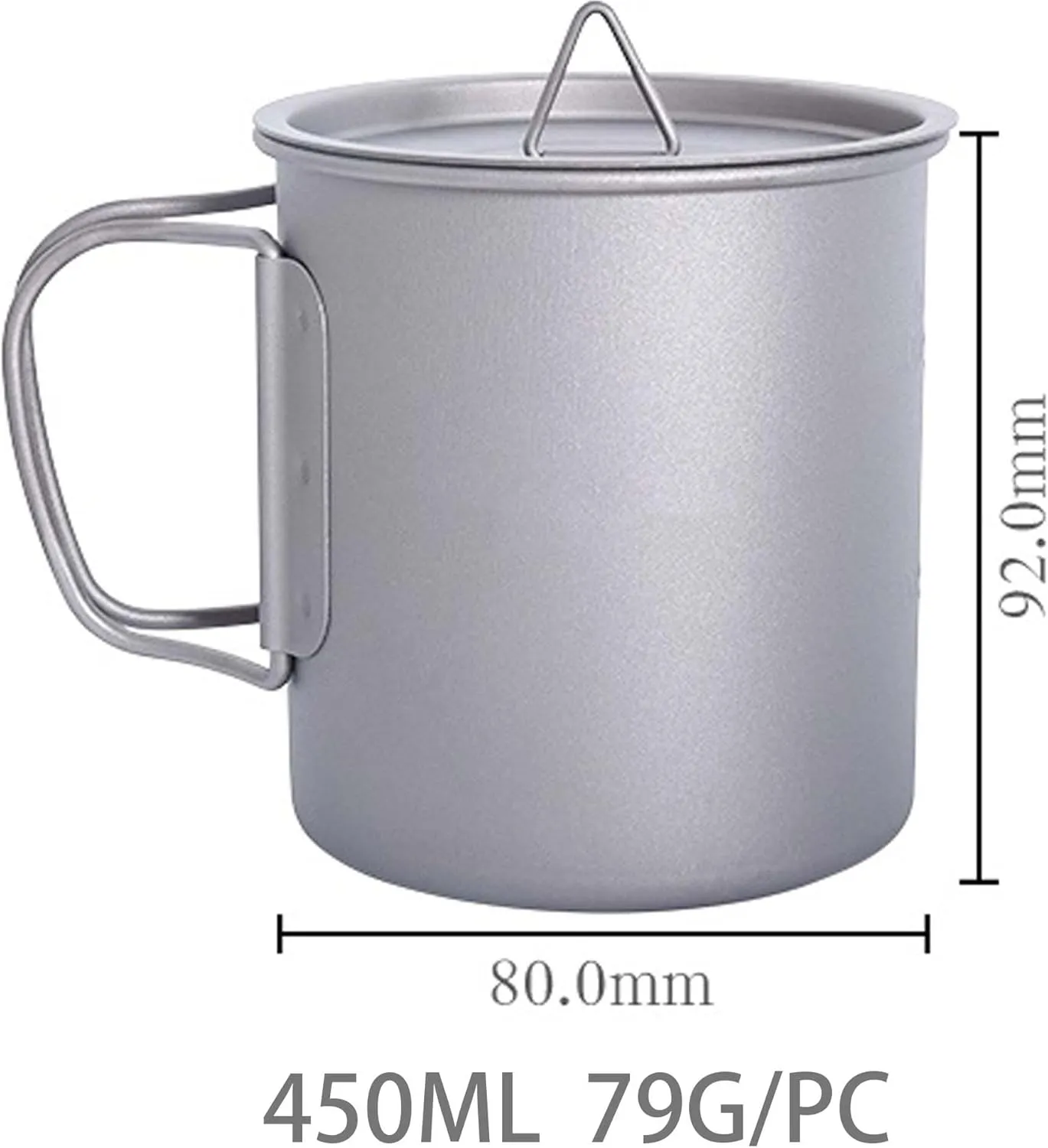 1pc pure titanium folding water cup outdoor camping portable coffee cup(450ml)