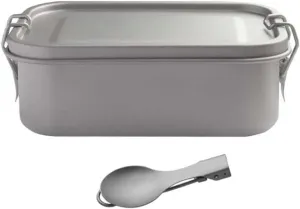 1PC Pure Titanium Lunch Box 1000ML, Portable Sealed Square Bento Box Suitable For Outdoor Camping