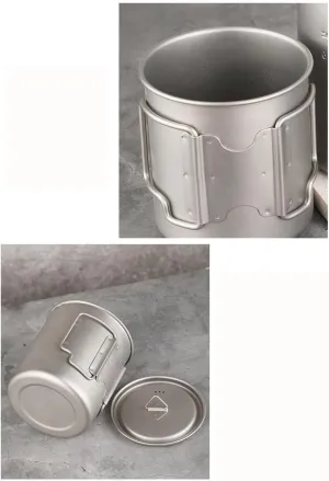 1PC Pure Titanium Mug 500ml, Foldable Portable Coffee Cup Suitable For Outdoor Camping Or Home Use