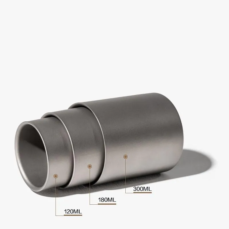 1PC Pure Titanium Mug, Double-Layer Insulated Coffee Mug and Tea Cup Suitable for Outdoor Picnics Or Home Use(180ML)