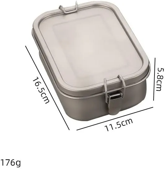 1PC Pure Titanium Square Lunch Box, Portable Sealed Camping Bento Box Suitable for Outdoor Or Home Use