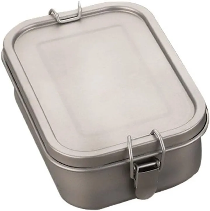 1PC Pure Titanium Square Lunch Box, Portable Sealed Camping Bento Box Suitable for Outdoor Or Home Use