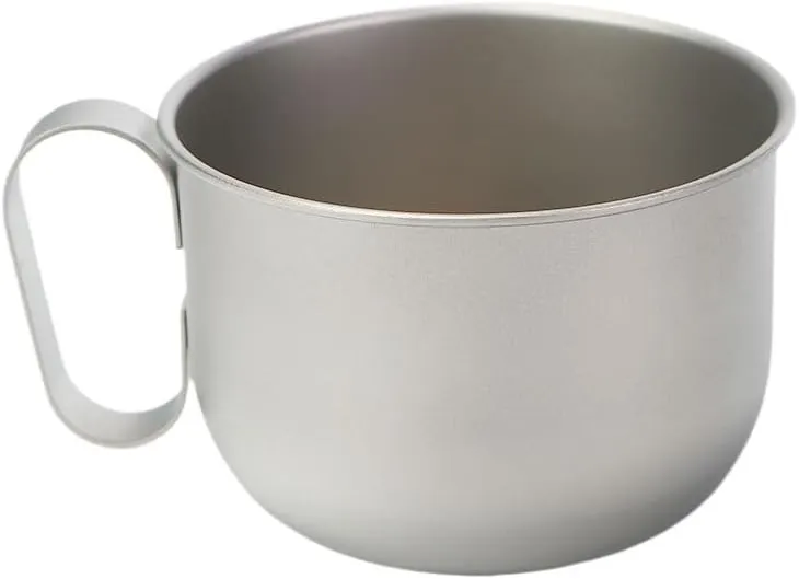 1PC Pure Titanium Tea Cup Coffee Cup with Lid and Widened Fixed Handle Mug Water Cup Suitable for Outdoor Camping Or Cycling(500ML)