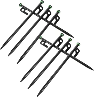 1Set Heavy Duty Steel Tent Stakes with Glow Ring Long Unbreakable Pegs for Camping Hiking Beach Activities Durable Versatile Ground Compatibility for Nighttime Visibility