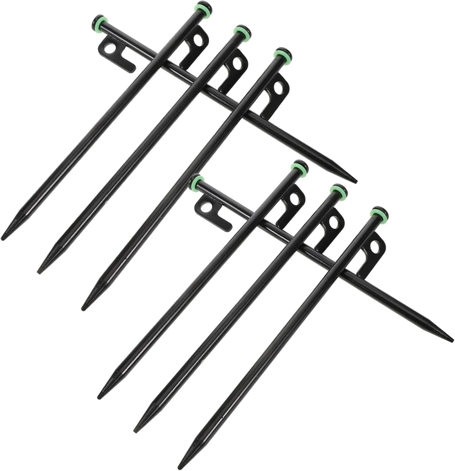 1Set Heavy Duty Steel Tent Stakes with Glow Ring Long Unbreakable Pegs for Camping Hiking Beach Activities Durable Versatile Ground Compatibility for Nighttime Visibility