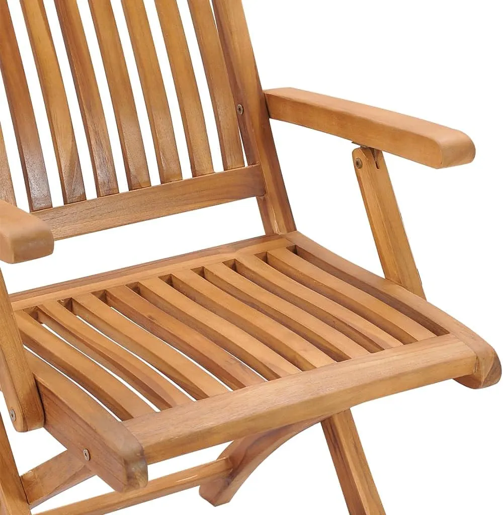 2 Pcs Foldable Patio Chairs with Anthracite Cushions Solid Teak Wood Outdoor Furniture for Patio, Lawn, Garden, Backyard and Poolside