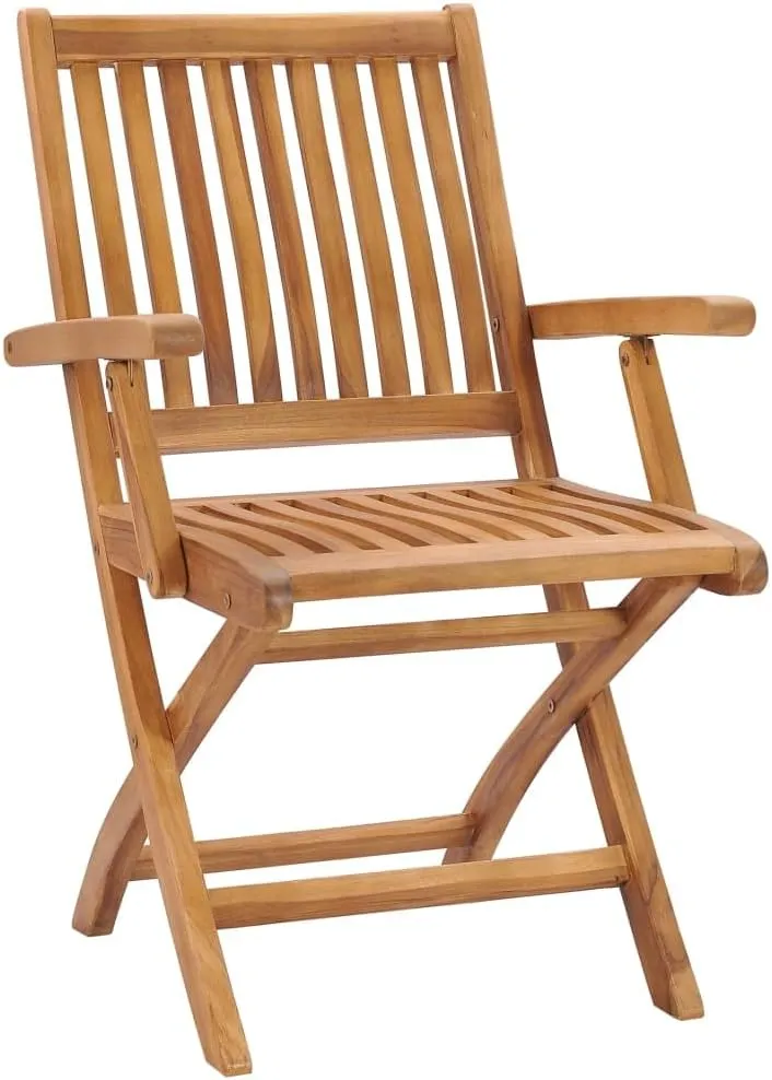 2 Pcs Foldable Patio Chairs with Anthracite Cushions Solid Teak Wood Outdoor Furniture for Patio, Lawn, Garden, Backyard and Poolside