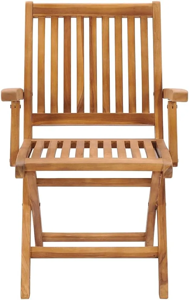 2 Pcs Foldable Patio Chairs with Anthracite Cushions Solid Teak Wood Outdoor Furniture for Patio, Lawn, Garden, Backyard and Poolside