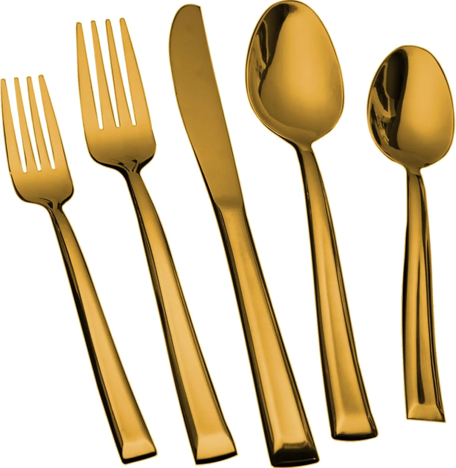 20-Piece Gold Silverware Set, Stainless Steel Cutlery Set, Handle Flatware Set, Modern Mirror| Dishwasher Safe| Service for 4