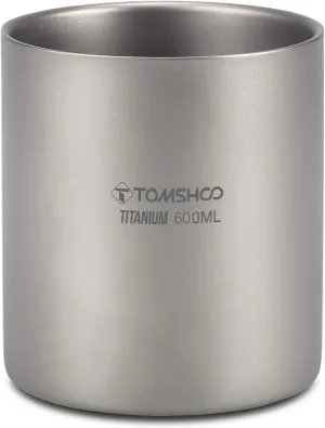 220/350/450/600ml Double Wall Titanium Water Cup Coffee Tea Mug for Home Office Outdoor Camping Hiking Backpacking Picnic,titanium water cup