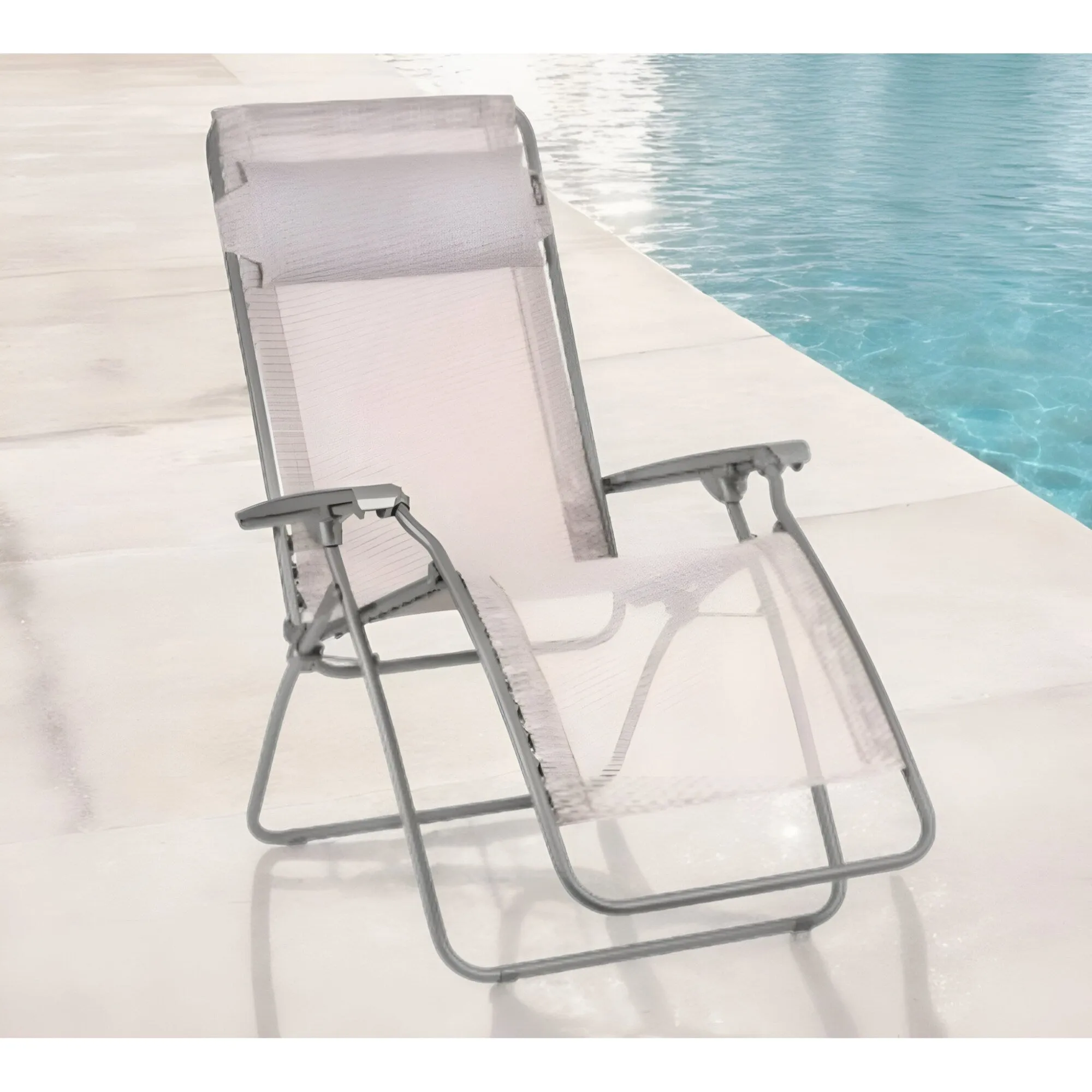27 Inch Zero Gravity Chair with Cushion for Patio Garden or Poolside - 26.8” x 64.2” x 44.9”