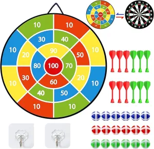 29 Inches Dart Board for Kids，Kids Large Dart Board with Sticky Balls and Darts，Indoor/Outdoor Sport Party Fun Games Toys Birthday Gifts for 3 4 5 6 7 8 9 10 11 12 Year Old Boys Girl