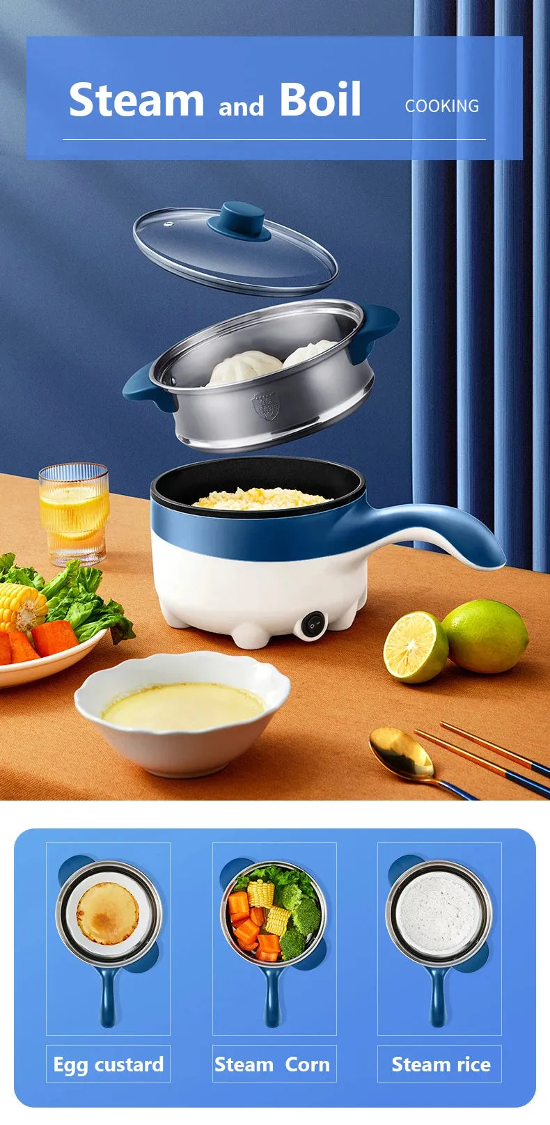 2L 12V/24V Car Electric Rice Cooker & Food Steamer