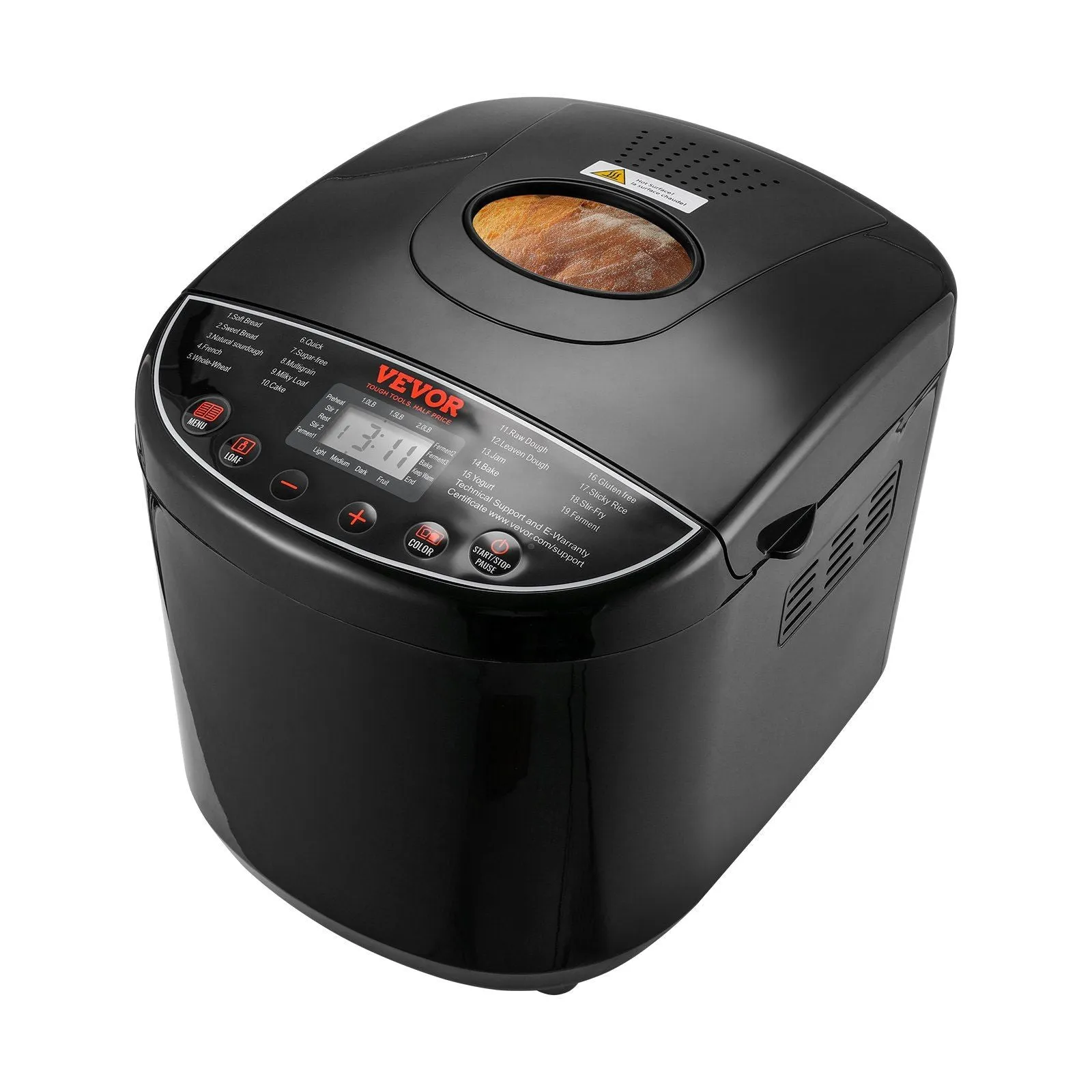 2LB 19-in-1 Bread Maker/Automatic Compact Dough Machine