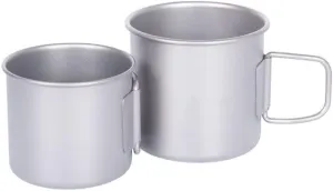 2PCS Pure Titanium Outdoor Coffee Cup Camping Folding Water Cup