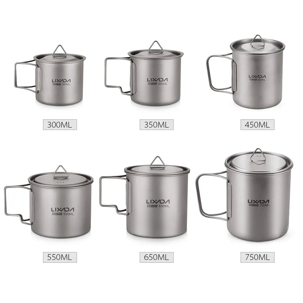 300ML/450ML/550ML/650ML/750ML Ultralight Titanium Cup