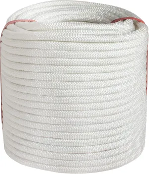 3/8 inch x 164 ft Braid Polyester Rope,Arborist Rigging Rope 3520lbs Breaking Strength Strong Pulling for Climbing,Camping,Sailing,Swings, etc. (White)
