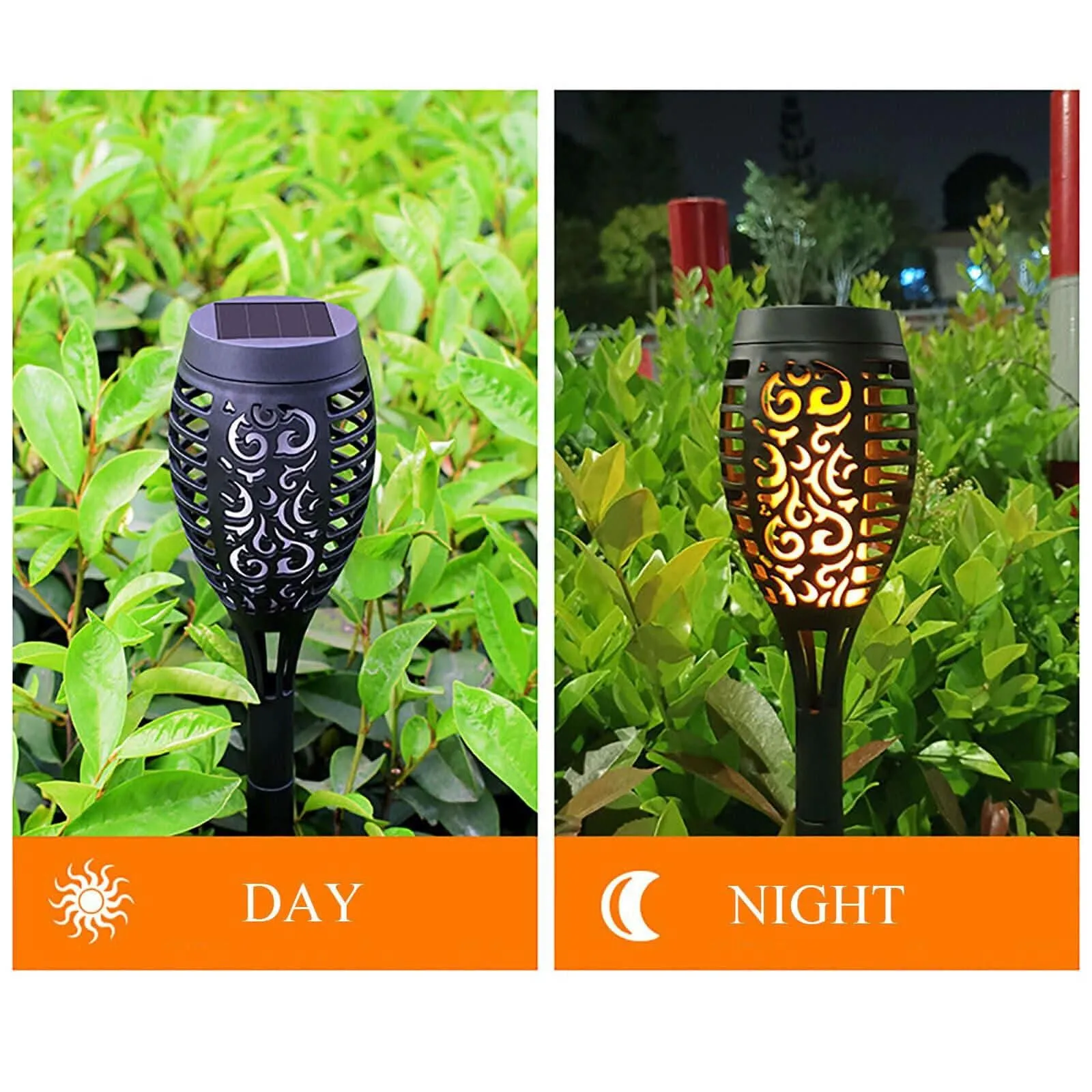 4 Pack Flame Solar Torch Light Waterproof Flickering Dancing Garden Lantern Lamp