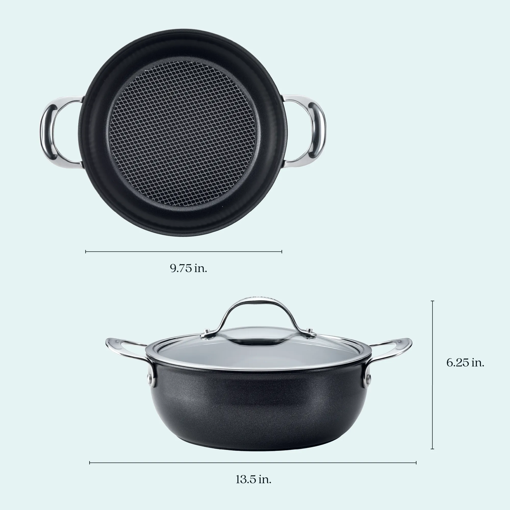 4-Quart Hybrid Nonstick Casserole Pan With Lid