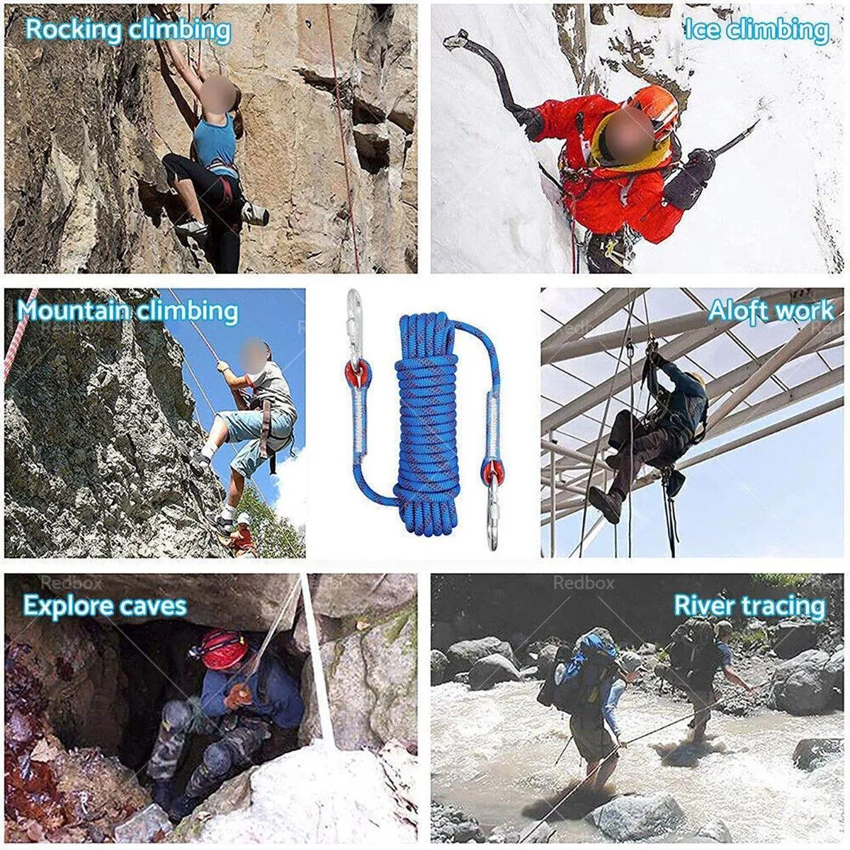 5 Sizes Outdoor Climbing Rope Nylon Safety Rope for Mountaineering Fire Escape