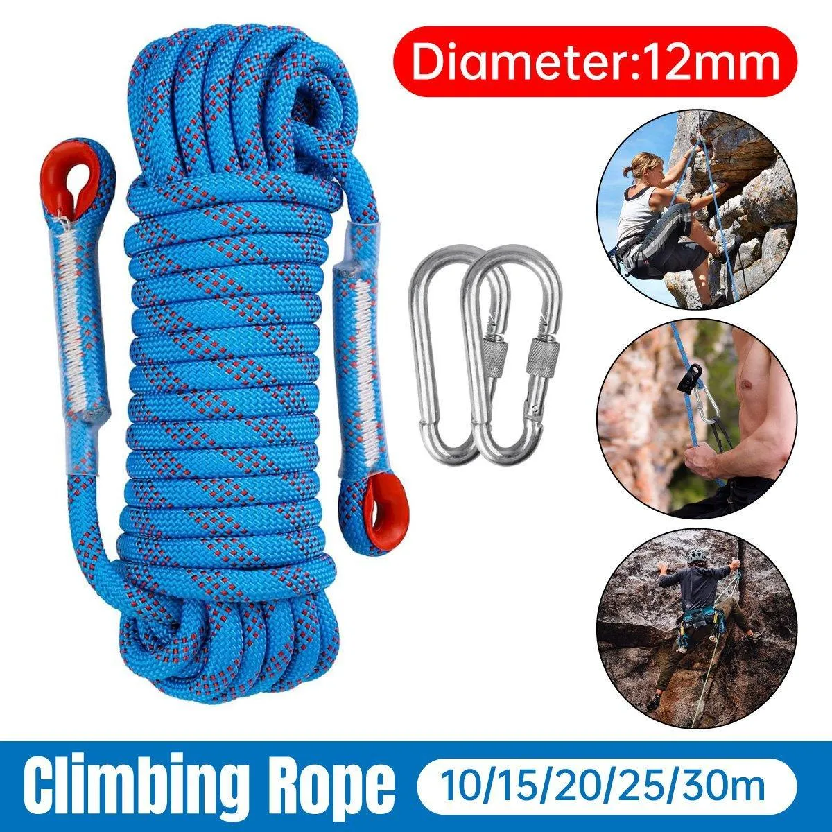 5 Sizes Outdoor Climbing Rope Nylon Safety Rope for Mountaineering Fire Escape