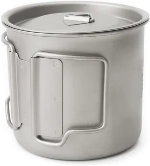 500ML Outdoor Pure Titanium Mug Portable Folding Cup with Lid