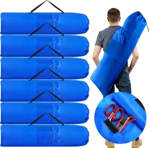 6 Pcs 43 x 9 Inch Camp Chair Replacement Bag Foldable Camping Bag Large Portable Carrying with Handle Strap and 2 Pockets for Outdoor, No Chair Included(Blue)