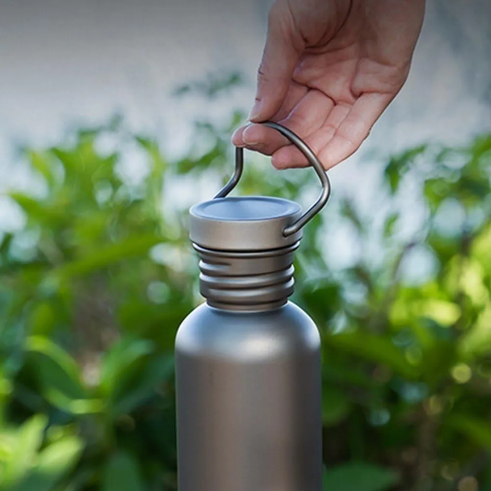750ml Titanium Water Bottle with Lid, Water Bottle with Cup Sleeve Outdoor Camping Sports Bottle Tourism Cycling Hiking Camping Water Bottle
