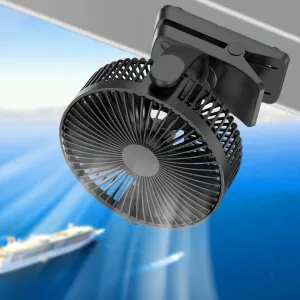 8-inch Magnetic Cruise Ship Approved Fan, 12000mAh Battery Operated Clip on Fan with 5 Speeds, LED Lantern, Timer, Magnetically Sticks on Cabin Ceilings and Walls