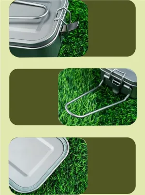 800ML Pure Titanium Lunch Box, Portable Sealed Bento Box Suitable for Outdoor Camping or Home Use
