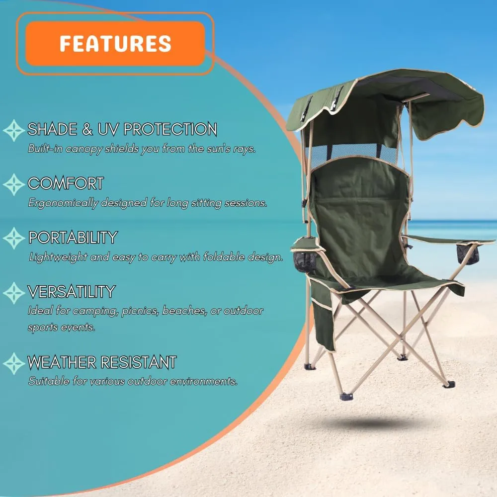 Amazing for less Folding Chair – Portable Outdoor Camping & Beach Chair (Blue (Shade), (1-Pack))