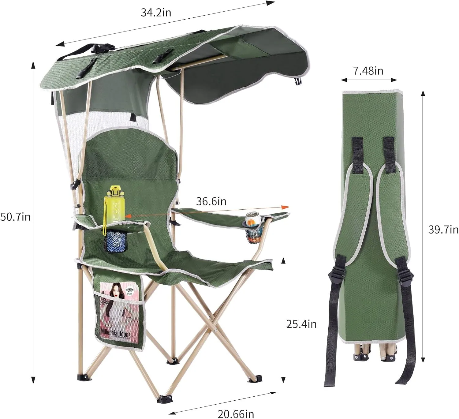 Amazing for less Folding Chair – Portable Outdoor Camping & Beach Chair (Blue (Shade), (1-Pack))