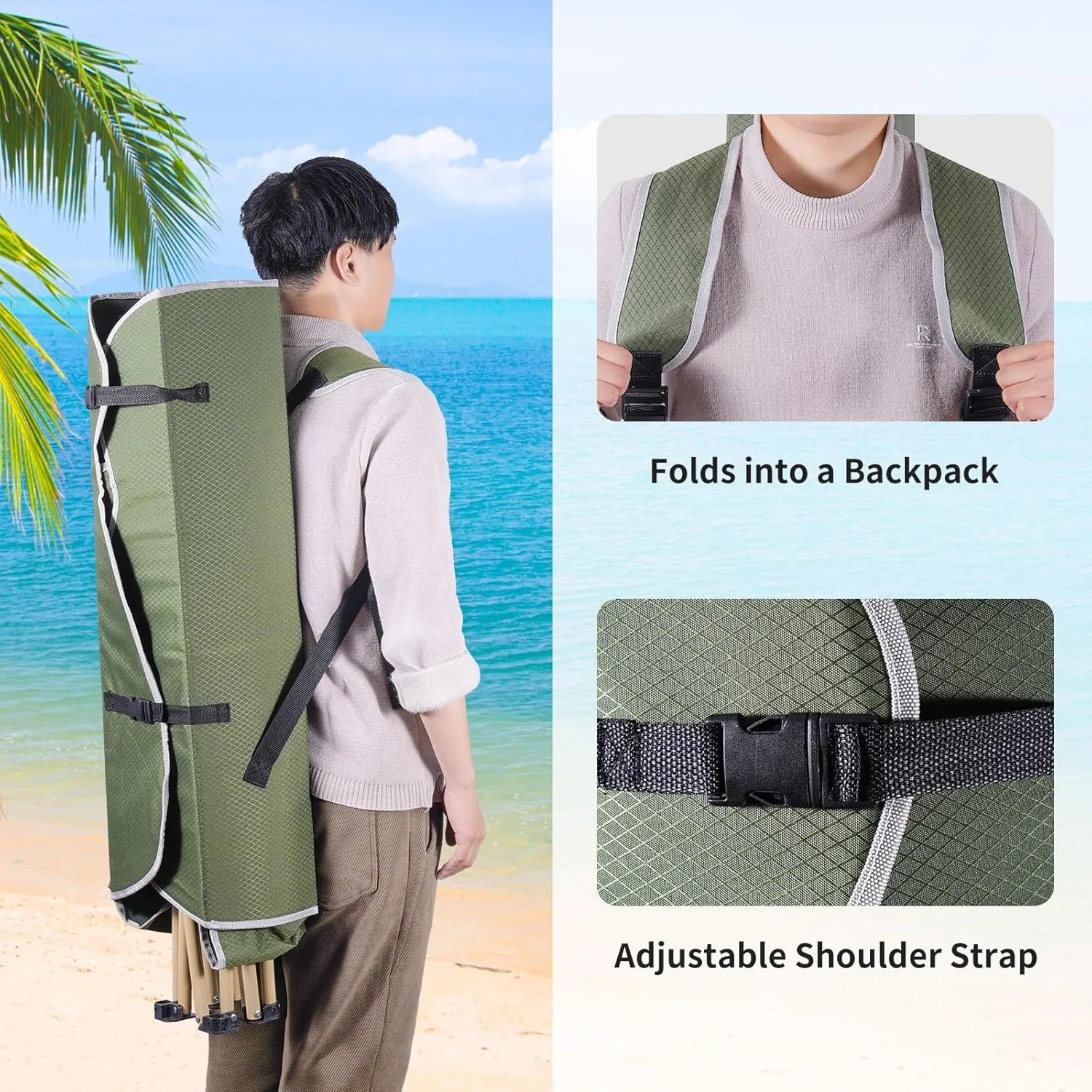 Amazing for less Folding Chair – Portable Outdoor Camping & Beach Chair (Blue (Shade), (1-Pack))