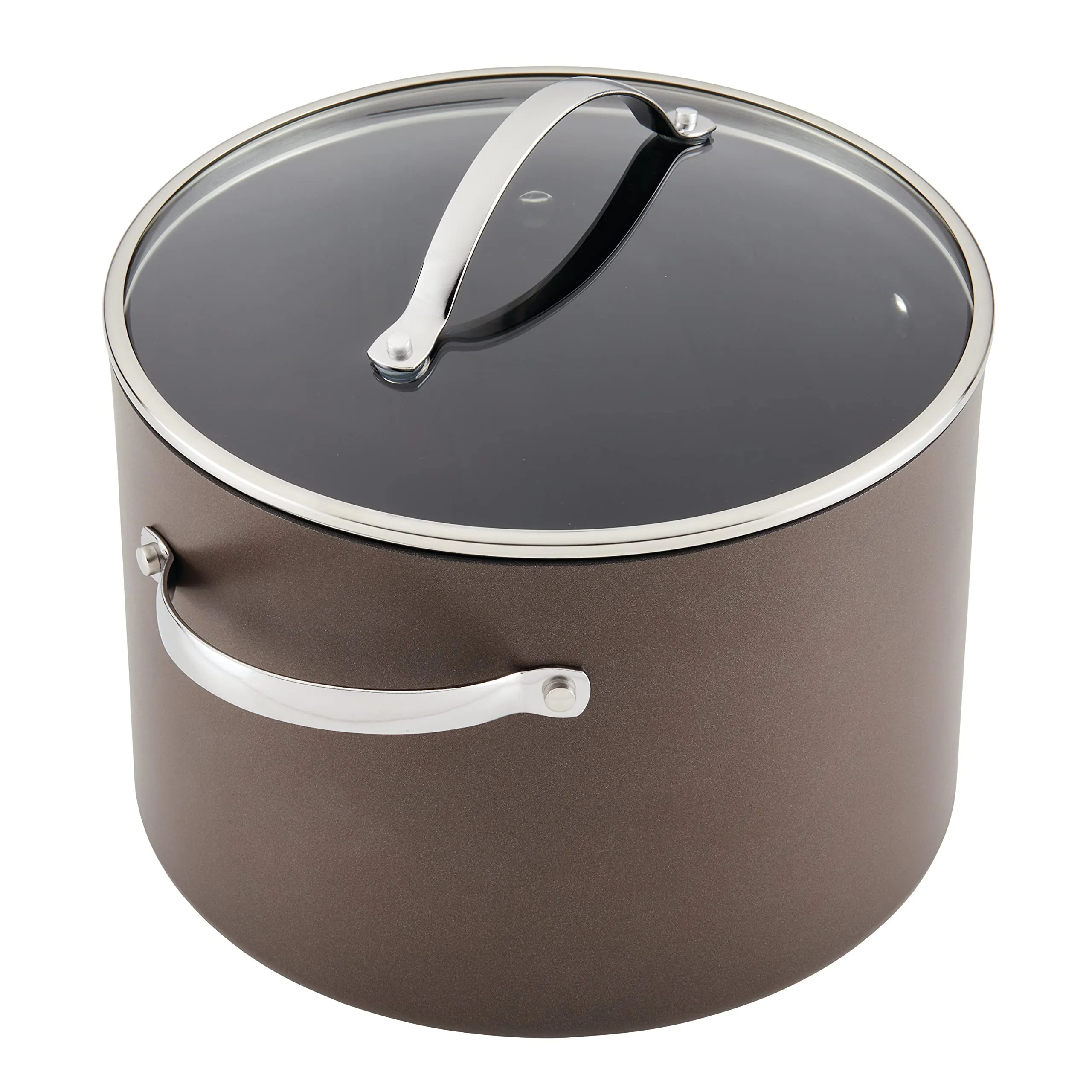 Ayesha Curry Kitchenware Professional Hard Anodized Nonstick Stock Pot/Stockpot with Lid, 10 Quart, Charcoal