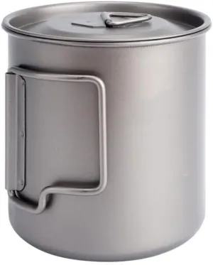 AYULL 1PC 420ML Pure Titanium Mug, Foldable Coffee Mug with Lid Suitable for Outdoor Camping Or Home Use