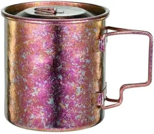 AYULL Pure Titanium Mug 420ML, Portable Folding Water Cup, Suitable for Outdoor Camping and Leisure(Rose)