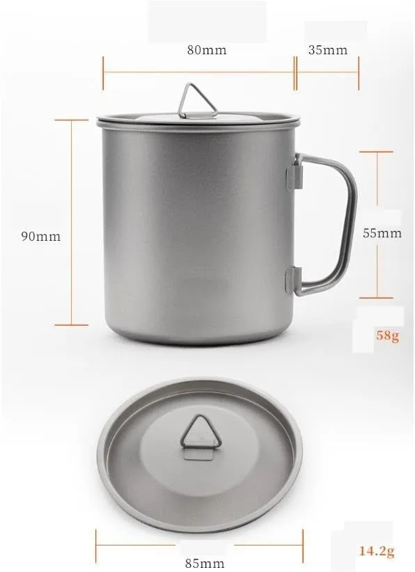 AYULL Pure Titanium Mug 420ML, Portable Folding Water Cup, Suitable for Outdoor Camping and Leisure(Rose)